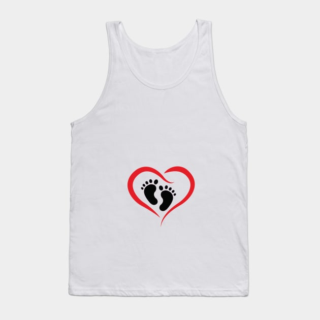 Feet in a HEART Maternity T-shirt Tank Top by KazSells